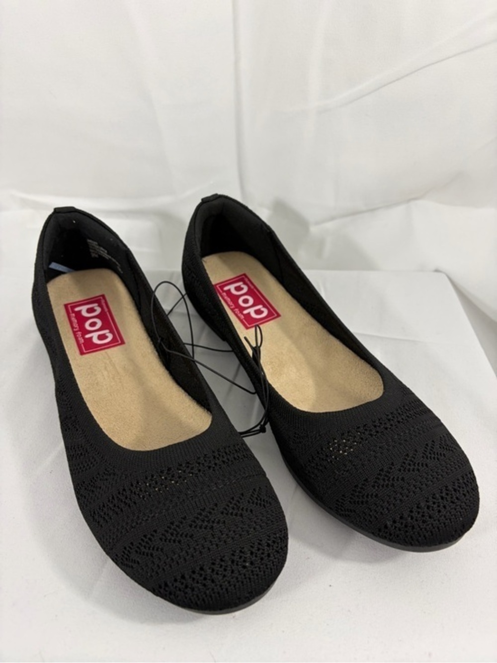 NWT Pop Women’s Size 9 Slip On Knit Black Ballet Flats